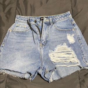 Denim ripped shorts